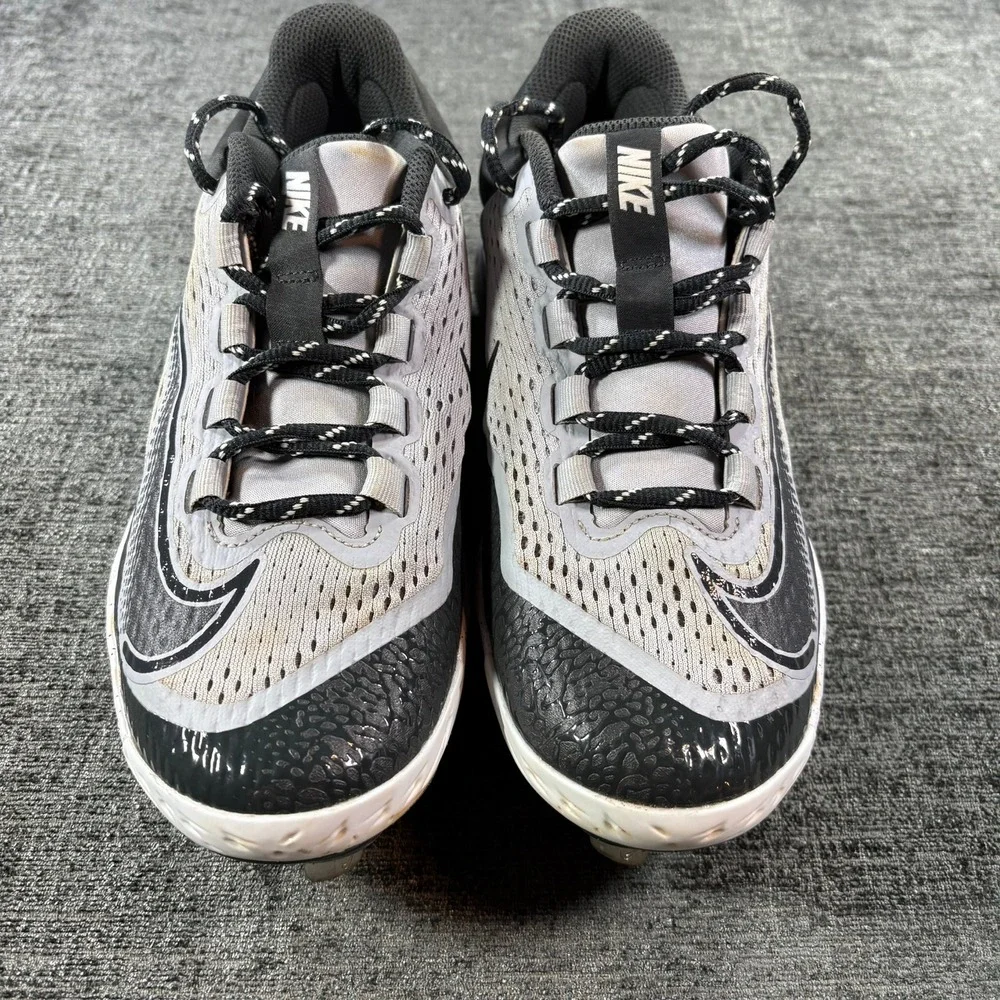 Nike Alpha Huarache Elite 4 Low Mens Size 7 Grey Black Metal Baseball Cleats